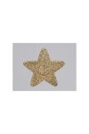 Glitteres csillag smile akasztós 15 cm arany 4 db-os glitteres karácsonyfadísz