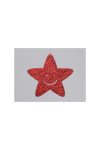 Glitteres csillag smile akasztós 15 cm piros 4 db-os glitteres karácsonyfadísz