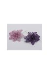 Glitteres virág betűzős 10.5cm rózsaszín/lila 8 db / szett