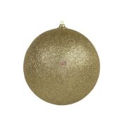 Karácsonyfa gömb glitteres, műanyag, 18 cm, arany