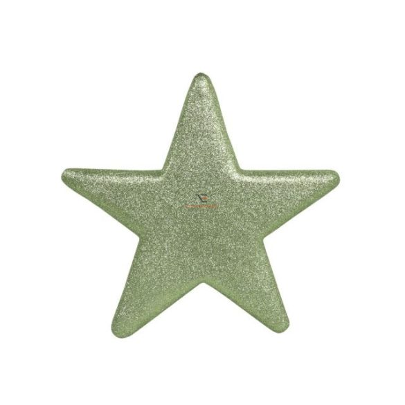Glitteres csillag akasztós műanyag 25x25 cm zöld
