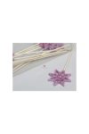 Glitteres csillag betűzős 7,5cm rózsaszín 12 db-os karácsonyi dekorációs kellék