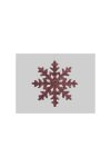 Glitteres hópihe akasztós 12 cm barna 6 db-os glitteres karácsonyfadísz