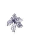 Glitteres virág betűzős műanyag 17 cm lila 2 db-os szett