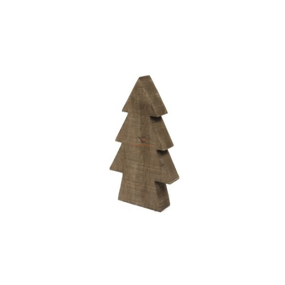 Fenyőfa dísz fa 39x22x6cm barna karácsonyi lakásdekoráció