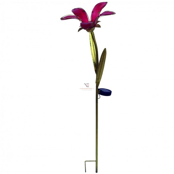 "Lily" Virág alakú leszúrható szolár lámpa  LED 85 cm fém, üveg