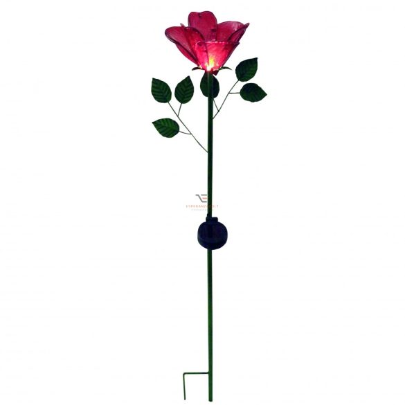 "Rose" Virág alakú leszúrható szolár lámpa  LED 85 cm fém, üveg