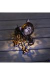 Cica kerti figura Napelemes világítással 25 cm fém
