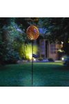 "Flover Sun" Rusztikus alakú leszúrható szolár lámpa borostyán LED 85 cm fém, üveg