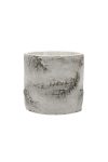 Kaspó kerek fatörzs cement 19x18,5cm fehér