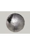 Gömbdísz flitteres műanyag 15cm fekete/ezüst Karácsonyfa gömb