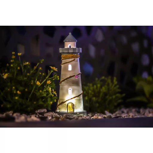 Napelemes világítótorony figura 2 féle 24 cm