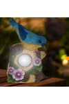 Napelemes madár figura 11cm LED