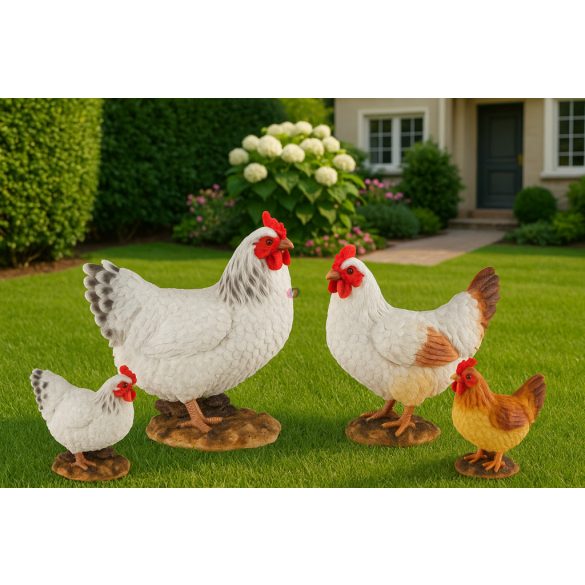 Prémium élethű kerti figura, tyúk 2 féle 19 cm 1db