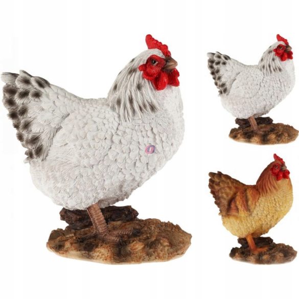 Prémium élethű kerti figura, tyúk 2 féle 19 cm 1db