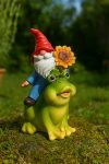 Pro garden Kerti törpe figura állaton ülő, 11,5 cm kültéri, 3 féle