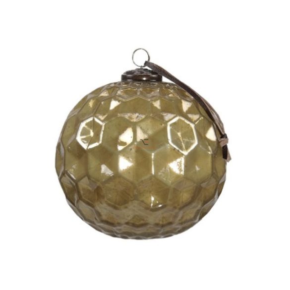 Gömb üveg akasztós üveg 8cm arany antik Karácsonyfa gömb