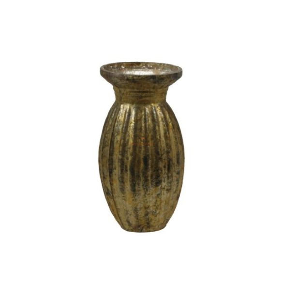 Váza üveg 10 cm arany antik