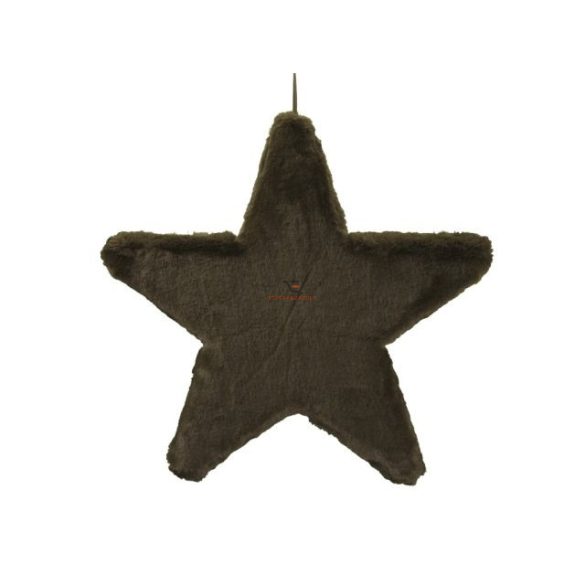 Csillag akasztós textil 25 cm barna