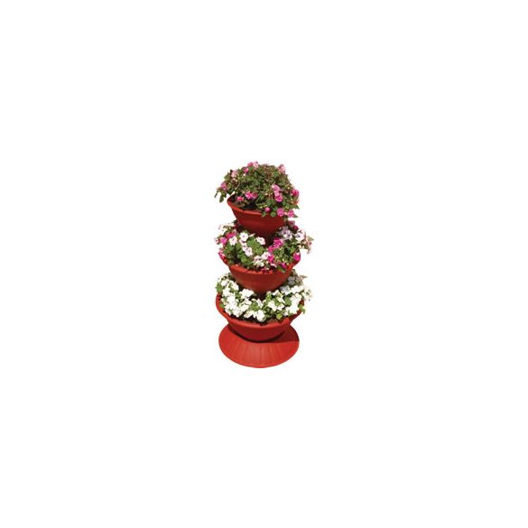 Virágpiramis, emeletes virágláda 80 cm Terracotta DECOnline