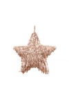 Csillag glitteres akasztós műanyag 10 cm rosegold