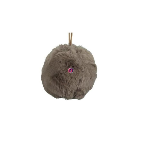 Gömb plüss akasztós textil 9 cm szürke 2 db-os szett