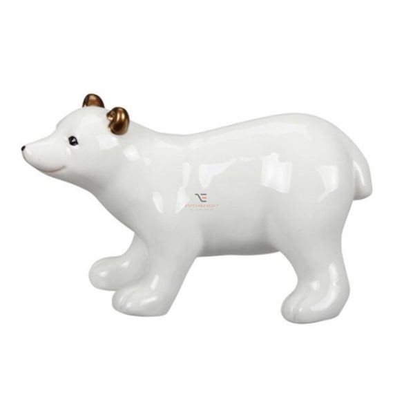 Jegesmedve kerámia 15,5x6x8,5 cm fehér karácsonyi figura