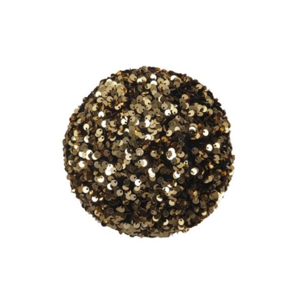 Karácsonyfa Gömb flitteres műanyag 13 cm arany