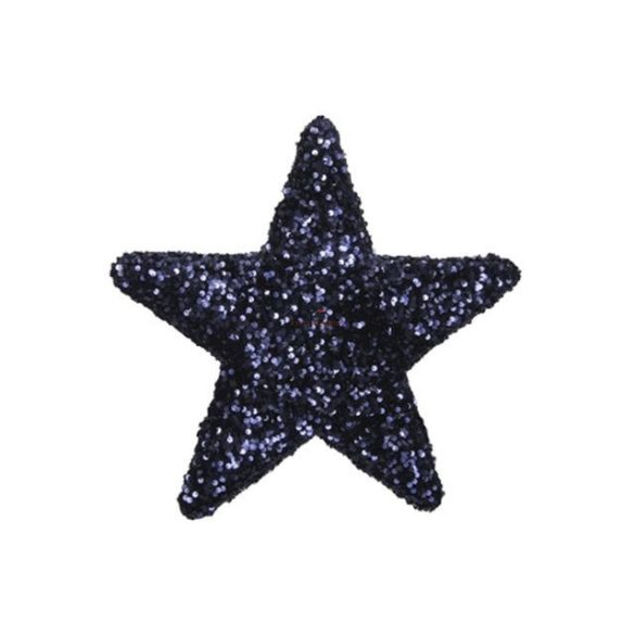 Csillag flitteres műanyag 50 cm kék flitteres karácsonyfadísz