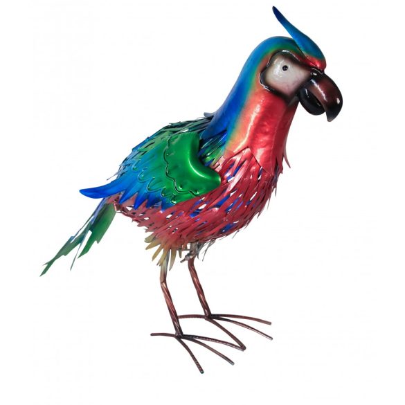 XL Papagáj kerti figura Napelemes lámpa 57 cm fém