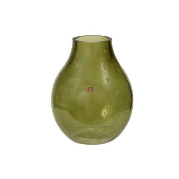 Váza kerek üveg 9,5x12 cm zöld