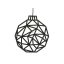 Gömb akasztós, mintás fém 15 cm fekete