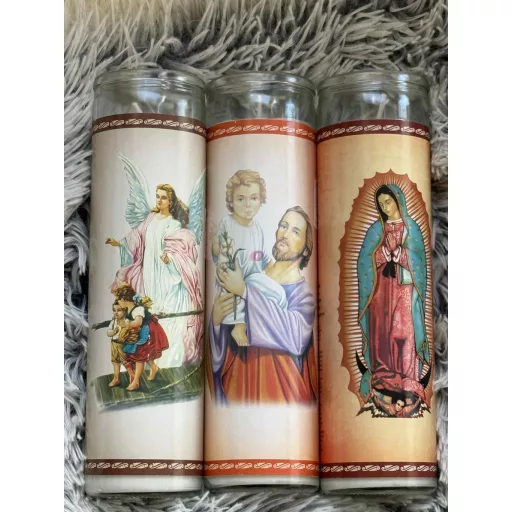 Gyertya szentképpel  20cm