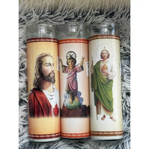 Gyertya szentképpel  20cm