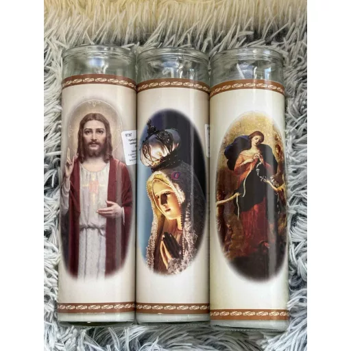 Gyertya szentképpel  20cm