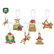   Karácsonyi grincs figura, akasztós 6 féle/1 db zöld Grinch, fa