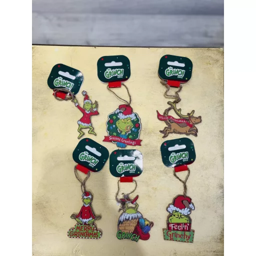 Karácsonyi grincs figura, akasztós 6 féle/1 db zöld Grinch, fa