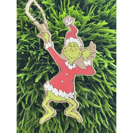Karácsonyi grincs figura, akasztós 6 féle/1 db zöld Grinch, fa