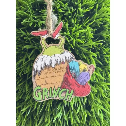 Karácsonyi grincs figura, akasztós 6 féle/1 db zöld Grinch, fa
