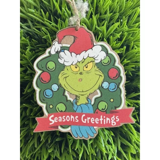 Karácsonyi grincs figura, akasztós 6 féle/1 db zöld Grinch, fa