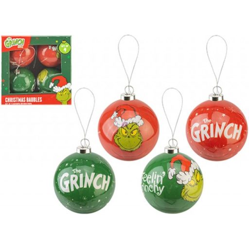 Prémium GRINCH® Karácsonyfadísz szett 4 db-os 75 mm