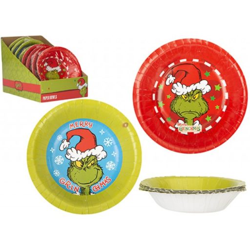 GRINCH® mélytányér papír szett 6 db, 17,5 cm átmérő