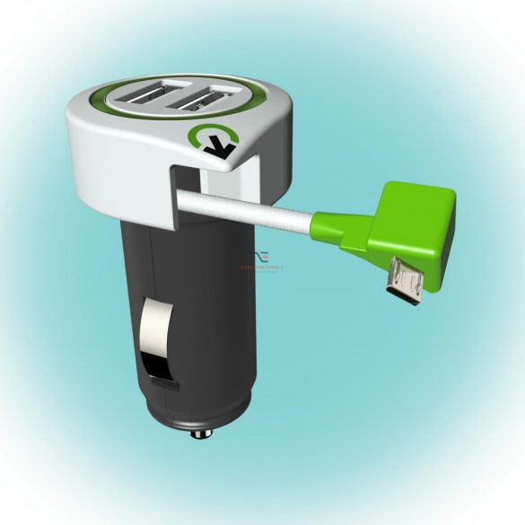 Home Autós USB töltő Triple USB Car Charger Micro USB Connector" Q2" 3.100110