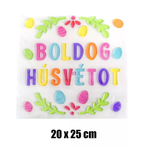 Dekor Ablakzselé boldog húsvétot 20x25 cm