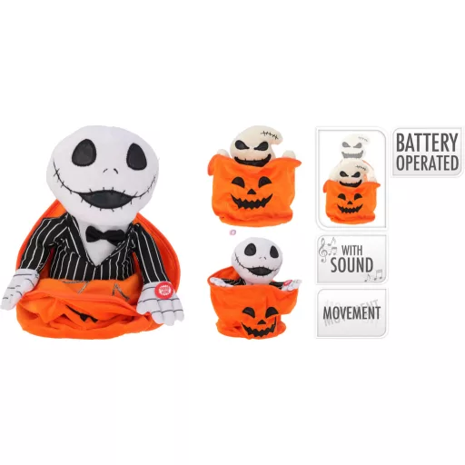  Plüss Halloween figura - hanggal/mozgással - kb. 23 cm - 1 darab 2 féle választható