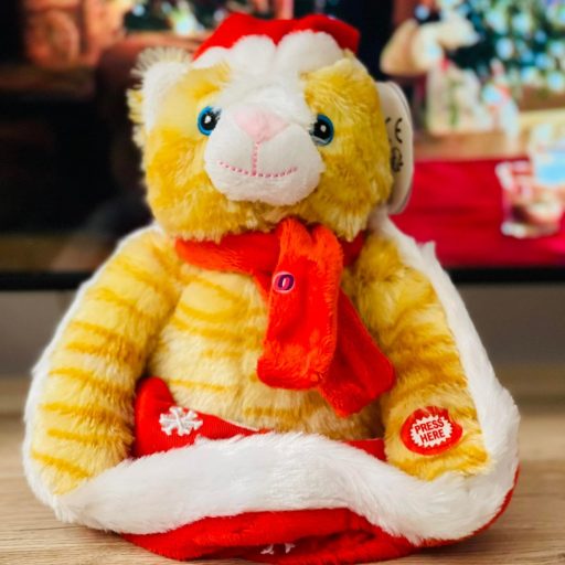 Kukuccsolós pluss játék cica/kutya 24 cm 2 féle választható kivetel