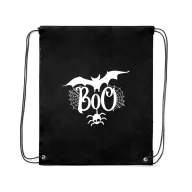   Halloween mintás cukorkagyűjtő szütyő, zsák Boo - fekete