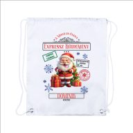 XL Egyedi neves mikulás zsák mikulás mintával, 30x40 cm