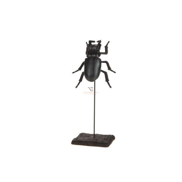 Szarvasbogár dekor talpon poly 21,5cm fekete