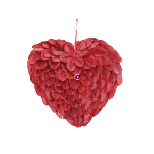 Szív akasztós műanyag 24 cm piros
